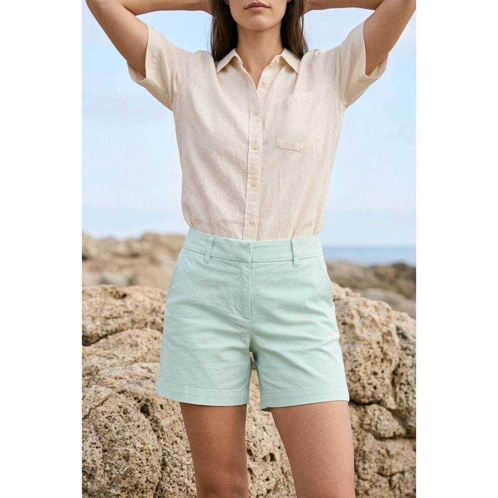 🔹️NWT Anthropologie G.H. Bass Green Fairest Jade Shorts Size 6